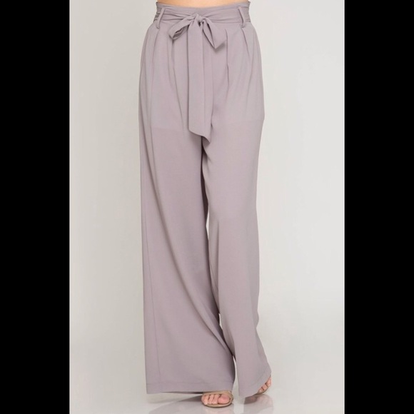 She and Sky Pants - High Waisted Wide Leg Pants